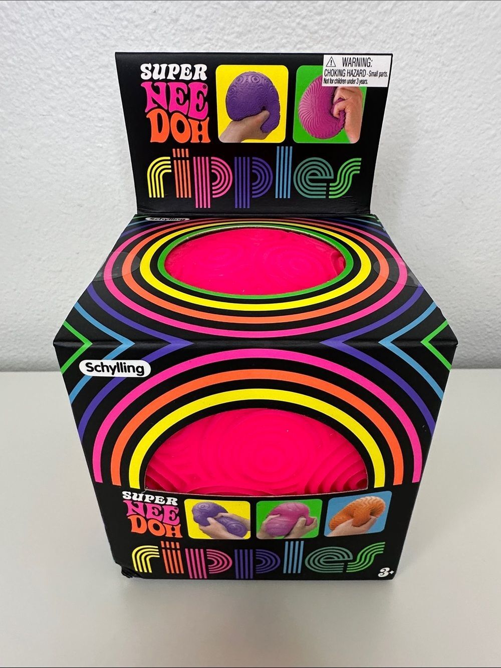 Super NeeDoh RIPPLES - Pink - Squishy Wavy, Curly, Groovy Glob- Sensory Fidget